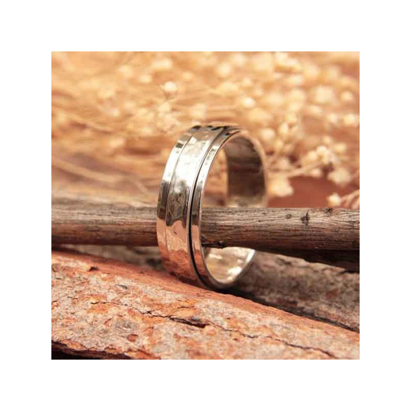 Bague En Argent Vintage Années 1970 - Taille 66,5 - Occasion