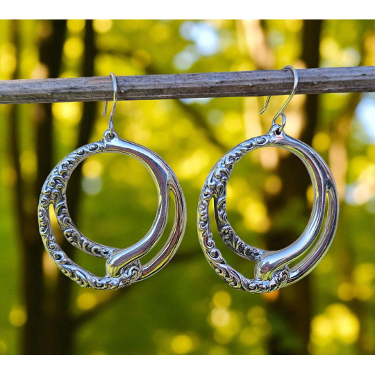 Boucles d'oreilles anneaux entrelacés en argent 925