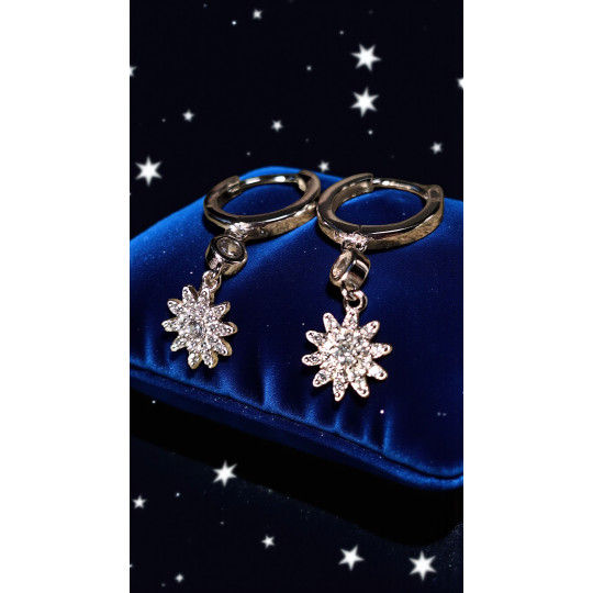 Boucles d'oreilles Flocon de neige en argent