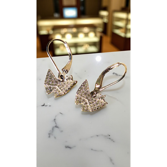 Boucles d'oreilles papillon pendantes en argent pour enfant