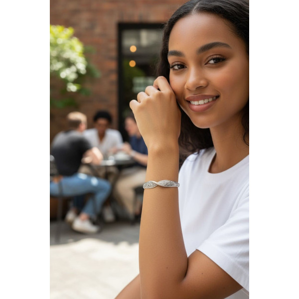 Bracelet Zomba en Argent  avec Fermoir Aimanté