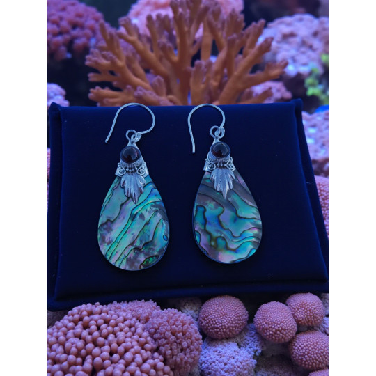 Boucles d'oreilles argent Améthyste et pierre de Bali