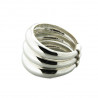 Bague Fantaisie 3 anneaux ronds bombés en argent