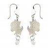 Boucles d'oreilles pendantes "Happy Horse" en argent, nacre et cristal