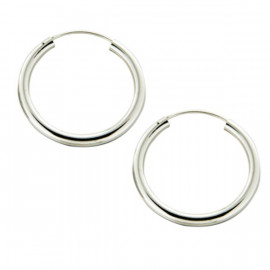 Boucles d'oreilles créoles argent rondes-all size