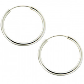 Boucles d'oreilles créoles argent rondes taille moyenne