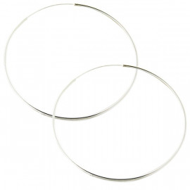 Boucles d'oreilles argent créoles fines 1,5*75mm