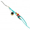 Bijou de sac et porte clé "Anaba", en cuir et perles colorées