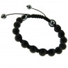 Bracelet shamballa en boules d'agates noires mat