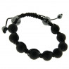 Bracelet shamballa en boules d'agates noires mat
