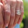 Bague fantaisie Félicité trois anneaux argent carrés