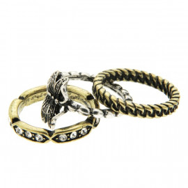 Bague vintage trois anneaux papillon
