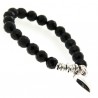 Bracelet "Anna Lisa" en boules d'onyx et cœur d'argent