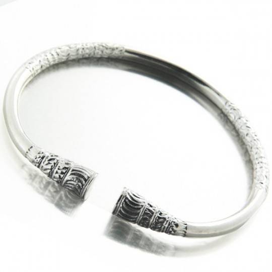 Bracelet Jonc Esclave Vague Argent Massif 925 - 60x15 Mm - Dolly-Bijoux - Neuf Avec étiquette