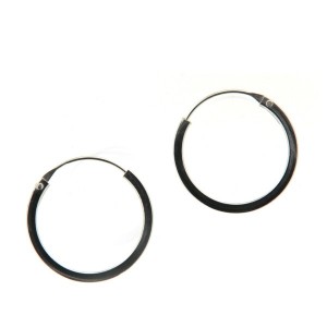 Boucles D'oreilles Créoles En Argent Sterling 925 - Tube Carré 25 Mm - Clous - Neufes Avec étiquettes