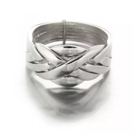 Bague argent alliance Turque ou bague "Puzzle" 6 bandes