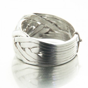 Bague argent massif ruban design poinçonneé vers 1970 /1980 taille 54 FR Unisexe