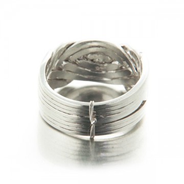 Bague En Argent Massif - Modèle Doubles Anneaux Croisés - Taille 60/61 - Occasion