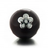 Bola de grossesse fantaisie émail noir et fleur blanche