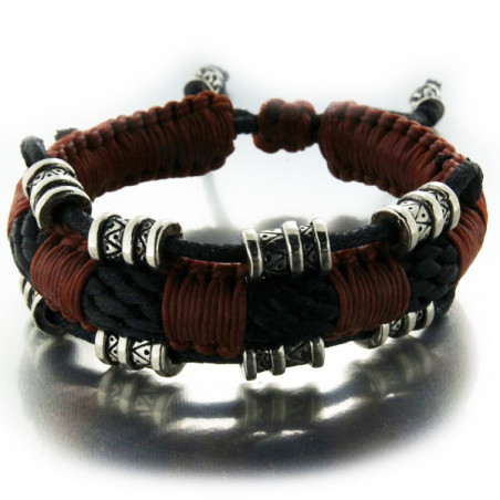 Bracelet Mâa force tribale en corde tressée bicolore