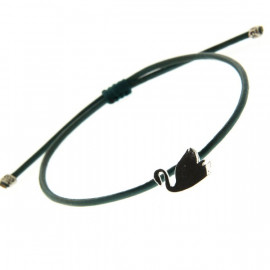 Bracelet cuir vert et breloque cygne argent
