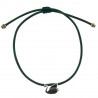 Bracelet cuir vert et breloque cygne argent