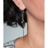 Boucles d'oreilles fantaisie chaînettes  argent et cristal de Swarovski