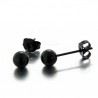 Boucles d'oreilles Black Ball boule d'acier noir