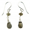 Boucles d'oreilles en argent et goutte de labradorite