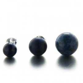 Boucles d'oreilles puces "Kapissa" en lapis lazuli