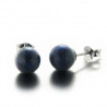 Boucles d'oreilles puces "Kapissa" en lapis lazuli