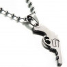 Collier Magnum 357 chaine boule et revolver acier