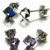 Boucles d'oreilles puces cubes en cristal de Swarovski
