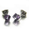 Boucles d'oreilles puces cubes en cristal de Swarovski