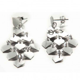 Boucles d'oreilles Chenaï pendantes en argent