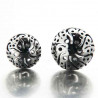 Boucles d’oreilles puces argent demi-boules ajourées
