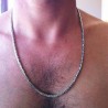 Collier tribal homme maille Snake Balinaise argent 60cm