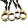 Collier "Alcatraz" en cuir et menottes laiton