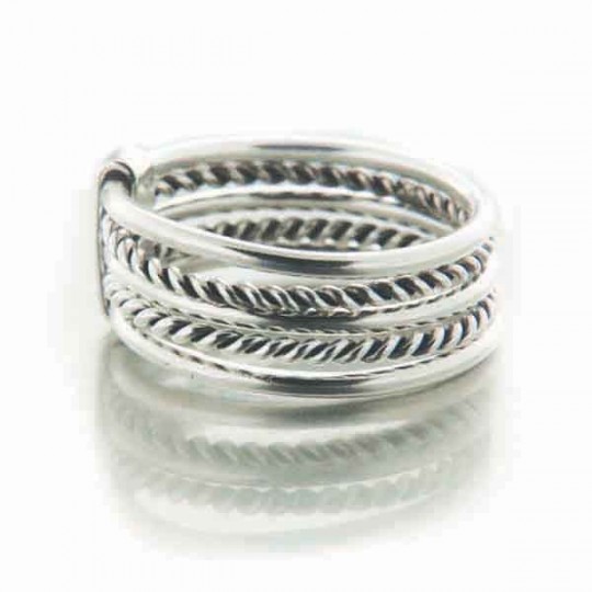 Bague argent femme anneaux entrelacés Influences