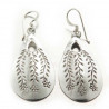 Boucles d'oreilles longues larmes ciselées argent