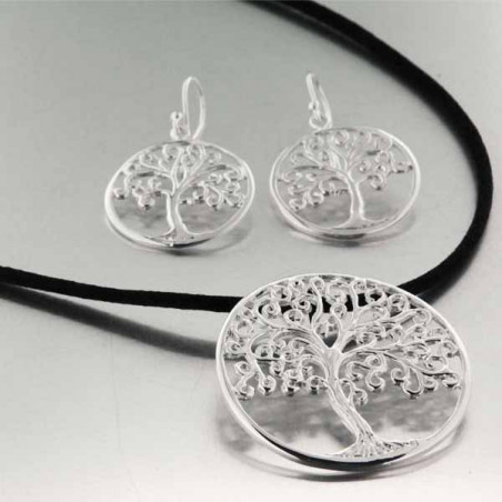 Parure Tree Of Life collier et boucles d'oreilles argent