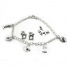 Ensemble Passion cheval, bracelet, boucles d'oreilles et pendentif argent