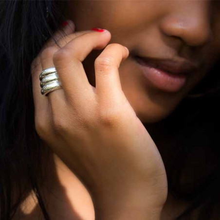 Bague Félicity trois anneaux ronds argent
