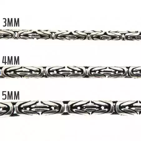 Maille Balinaise Snake argent massif 3, 4 ou 5 mm