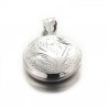 Pendentif argent porte photo rond ciselé
