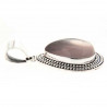 Pendentif Kanpur goutte ciselée argent et quartz rose