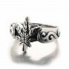 Bague argent Weed feuille de cannabis argent