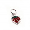 Pendentif Tagada fraise en argent et émail