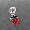 Pendentif Tagada fraise en argent et émail