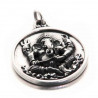 Médaillon rond Ganesh en argent massif